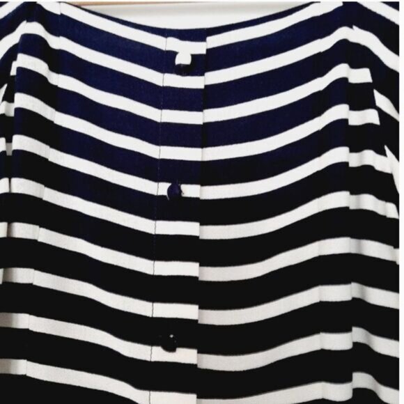 BANANA REPUBLIC Puff Sleeve Boho Square Neck Stripped Crop Blouse Sz S - Picture 13 of 13